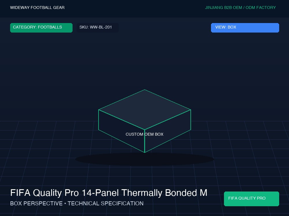 FIFA Quality Pro 14-Panel Thermally Bonded Match Football - Custom OEM Packaging Box & Label