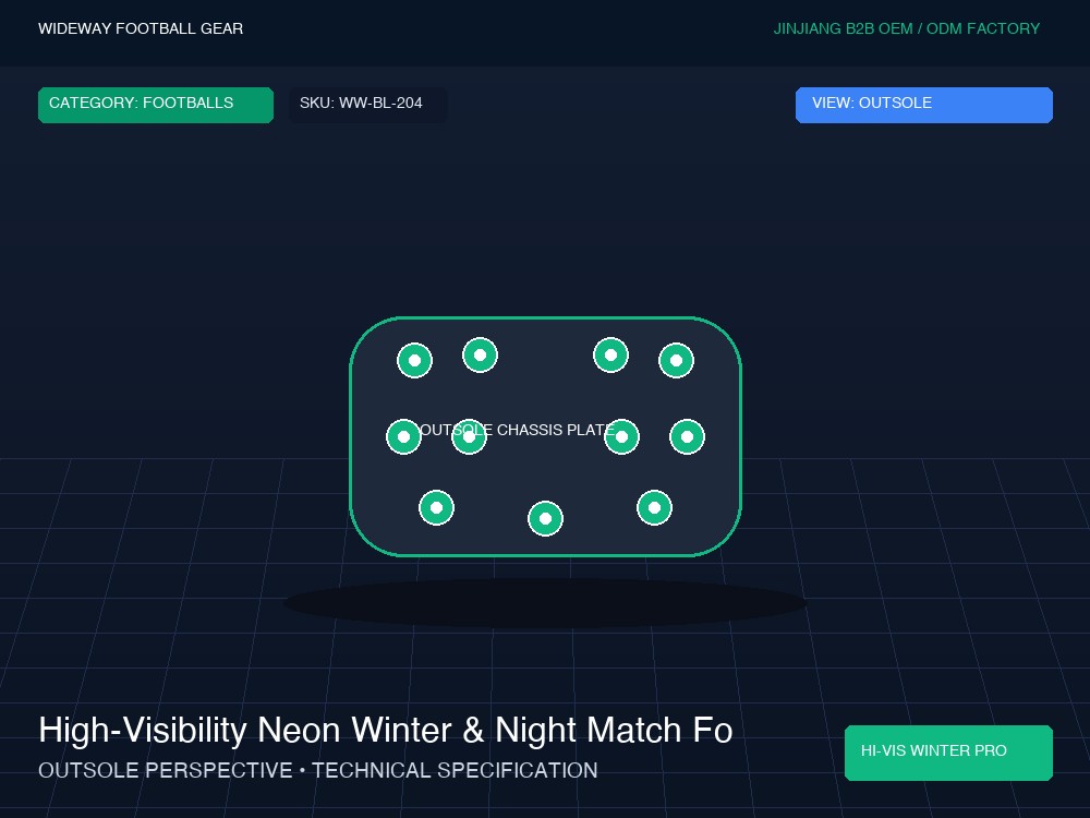 High-Visibility Neon Winter & Night Match Football - Outsole / Chassis Plate (Traction Studs)