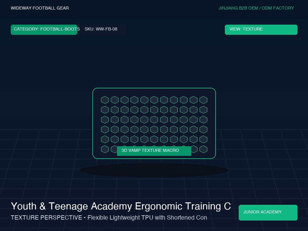 Youth & Teenage Academy Ergonomic Training Cleats - Macro Vamp Texture (Ball Grip Zone)