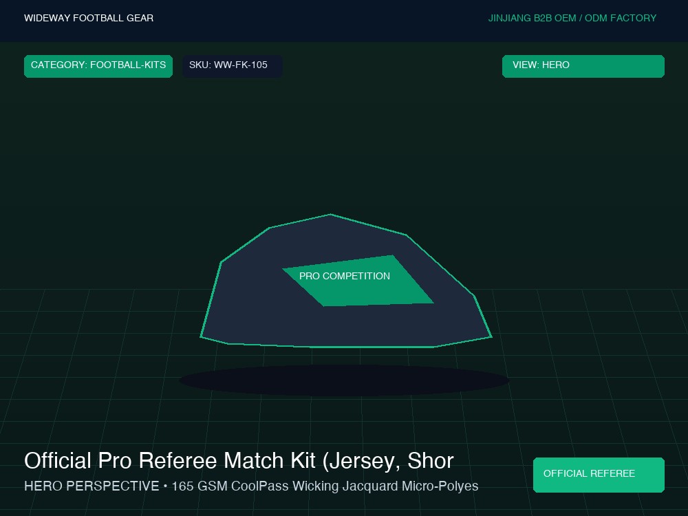 Official Pro Referee Match Kit (Jersey, Shorts & Card Pockets)