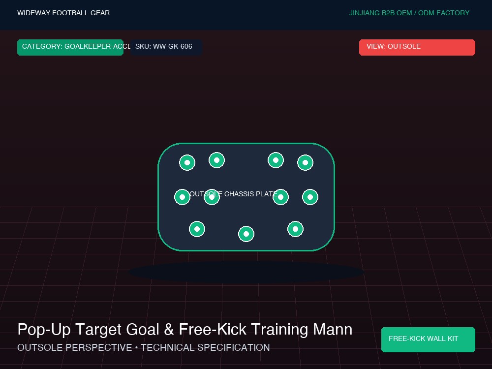 Pop-Up Target Goal & Free-Kick Training Mannequins Wall Kit - Outsole / Chassis Plate (Traction Studs)