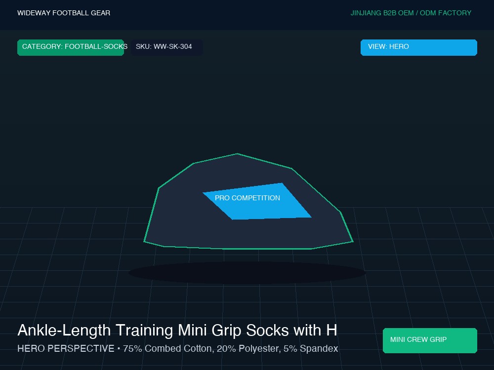 Ankle-Length Training Mini Grip Socks with Heel Tab